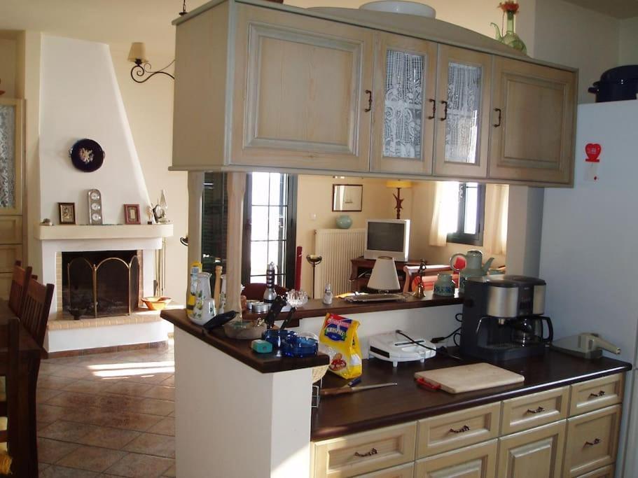 Villa With Breathtaking Views And Private Beach Agios Dimitrios  المظهر الخارجي الصورة